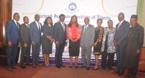 L-R: Chairman ORC Gbenga Elusakin; CIIN Ambassador Nurudeen Jamiu; Head of IT Department, NAICOM, Abiodun Aribike; CIIN Council Member Adetutu Arusiuka; MD, Old Mutual Benefit, Olusegun Omosehin; Head, Retail Solutions, Axa Mansard, Rashidat Adebisi; Dep President, CIIN, Edwin Igbiti; DG, CIIN, Abimbola Tiamiyu; Rector, CIFM, Yeside Oyetayo; Dep MD, Hogg Robinson Nig Ltd, Saheed Egbeyemi; former President of ILAN Ralph Opara at the Insurance Industry Parley in Lagos, recently