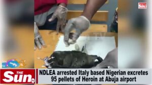 Italy-based Nigerian excretes 95 pellets of Heroin at Abuja Airport (VIDEO)