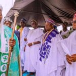 Chief Imam of Osogboland Sheik Musa Animasahun with Governor Adegboyega Oyetola at Osogbo Eid praying group Saturday