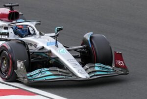 Mercedes driver George Russell of Britain steers his car during the qualifying session for the Hungarian Formula One Grand Prix at the Hungaroring racetrack in Mogyorod, near Budapest, Hungary, Saturday, July 30, 2022. The Hungarian Formula One Grand Prix will be held on Sunday. (AP Photo/Darko Bandic)