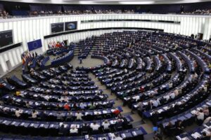 FILE – European lawmakers gather to vote at the European Parliament, Wednesday, July 6, 2022 in Strasbourg, eastern France. The European Union’s parliament on Thursday July 7, 2022 overwhelmingly condemned the end of constitutional protections for abortions in the United States and called for such safeguards to be enshrined in the EU’s fundamental rights charter. (AP Photo/Jean-Francois Badias, File)