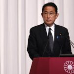 Japanese Prime Minister and leader of the Liberal Democratic Party, Fumio Kishida, speaks during a news conference after the results of the Upper House elections at the party headquarters on Monday, July 11, 2022, Tokyo, Japan. (Rodrigo Reyes Marin/Pool Photo via AP)