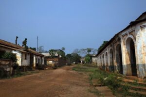 FILE – The streets of Bangassou, Central African Republic, remain empty on Feb. 13, 2021, as most residents fled when rebels attacked with heavy weapons on Jan. 3. The U.N. Security Council voted Friday, July 29, 2022, to relax the arms embargo against the Central African Republic, a disappointment to its government, which sought a complete lifting of the ban on the sale or transfer of weapons and ammunition. (AP Photo/Adrienne Surprenant, File)