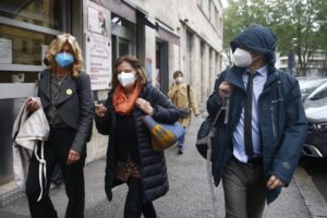 FILE – Paola e Claudio Regeni, the parents of tortured and killed student Giulio Regeni, with their lawyer Alessandra Ballerini, left, walk outside the courthouse in Rome, on April 29, 2021. The Court of Cassation ruled in Rome on Friday evening there were no grounds to appeal a lower court decision that held the trial couldn’t go forward because the defendants hadn’t received official notification of the charges. Twenty-eight-year-old Giulio Regeni was doing doctoral research on Egyptian labor unions in Cairo in 2016 when he was abducted, tortured and slain. Family lawyer Alessandra Ballerini called Friday’s decision a “wound for justice for all Italians.” (Cecilia Fabiano/LaPresse via AP)