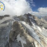 This undated image released on Monday, July 4, 2022, by the Glaciological Commission of the Tridentine Alpinists Society shows the Fedaia glacier in Italy’s Alps near Trento before a large chunk broke loose on Sunday, killing at least six hikers and injuring eight others. Drones were being used to spot any more bodies because conditions downslope from the glacier, which has been melting for decades, were still too unstable to immediately send rescuers and dogs into the area to look for others buried under tons of debris. (Cristian Ferrari/ Commissione Glaciologica Società Alpinisti Tridentini via AP)
