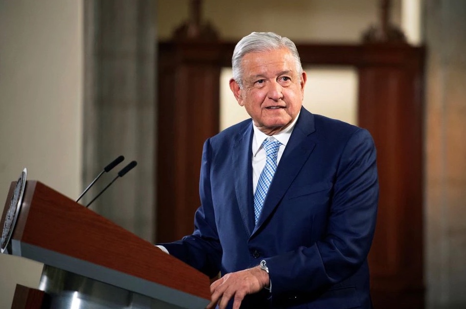 Mexican President Andres Manuel Lopez Obrador attends his regular news conference where he said his government had not violated a regional trade agreement, responding to news that Canada had joined a U.S. demand for dispute settlement talks over his energy policies, at the National Palace in Mexico City, Mexico July 21, 2022. Mexico Presidency/Handout via REUTERS