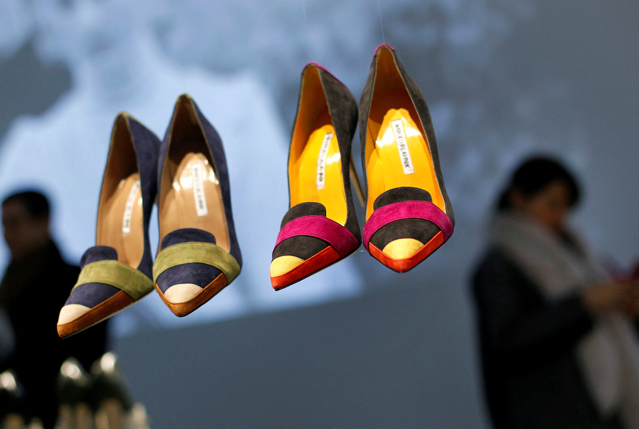 FILE PHOTO: Shoes designed by Blahnik are displayed during New York Fashion Week in 2014