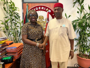 Senator Uche Ekwunife (L), Hon Ikoh Henry Ikechukwu (R)