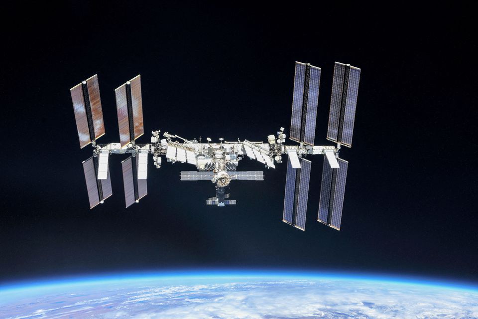 The International Space Station (ISS) photographed by Expedition 56 crew members from a Soyuz spacecraft after undocking, October 4, 2018. NASA/Roscosmos/Handout via REUTERS/File Photo