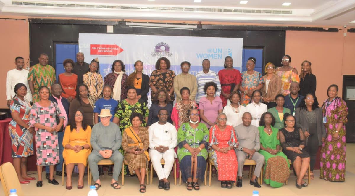 Group photograph by a section of the participants at a one-day UN Women Regional Stakeholders Workshop for the South-South geopolitical zone held at Transcorp Hotel in Calabar