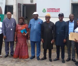 HE Efiok Cobham, Chairman of Cross River State PDP Reconciliatory Committee and former Deputy Governor (middle) PDP chairman, Ikem, and other members of the Committee in a group picture after submitting the Reconciliation Report in Calabar
