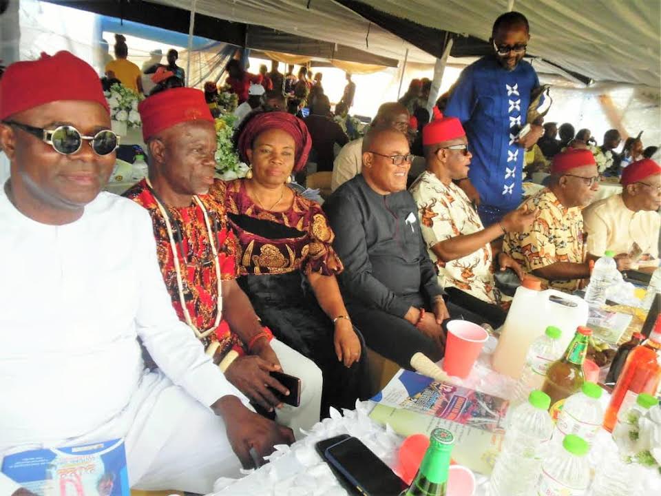 Representative of Delta State Governor Hon Solomon Funkekeme (In Black middle) flanked by other dignitaries including Nze Francis Onuora and wife at the event