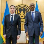 Secretary of State Antony Blinken, left, meets with Rwandan President Paul Kagame at the President’s Office in Urugwiro Village in Kigali, Rwanda, Thursday, Aug. 11, 2022. Blinken is on a ten day trip to Cambodia, Philippines, South Africa, Congo, and Rwanda. (AP Photo/Andrew Harnik, Pool)