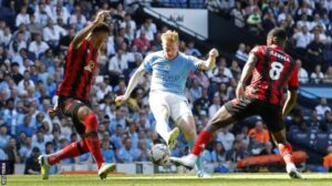 De Bruyne scored 15 goals and made eight assists from 30 Premier League appearances last season – he has one goal and two assists from his first two games of this campaign