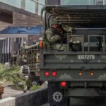 The army and National Guard on patrol in Tijuana