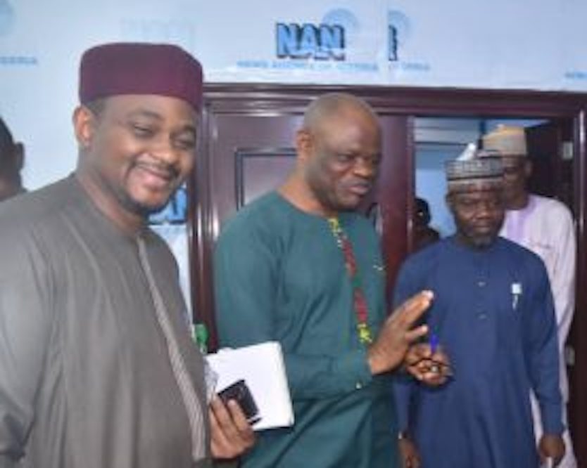 From left, Mr Haruna Abdullahi, Acting Chairman FCT-IRS, Mr Silas Nwoha, Editor-In-Chief NAN and Mr Mustapha Sumaila, Head, Communications FCT-IRS.