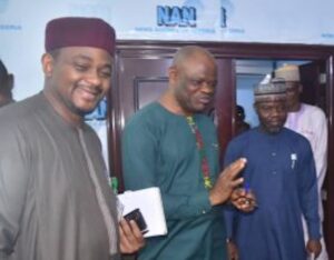 From left, Mr Haruna Abdullahi, Acting Chairman FCT-IRS, Mr Silas Nwoha, Editor-In-Chief NAN and Mr Mustapha Sumaila, Head Communication FCT-IRSto address tax payers’ complaints