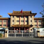 A street view of the front of the Chinese Embassy in Canberra is seen in this May 26, 2005 file picture. REUTERS/Tim Wimborne/Files TBW/YH