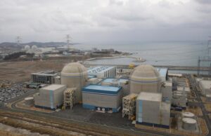FILE – Nuclear power plants, Kori 1, right, and Shin Kori 2 are seen in Ulsan, South Korea, Feb. 5, 2013. South Korea has signed a 3 trillion won ($2.25 billion) deal with a Russian state-run nuclear energy company to provide components for Egypt’s first nuclear power plant. (AP Photo/Ahn Young-joon, File)