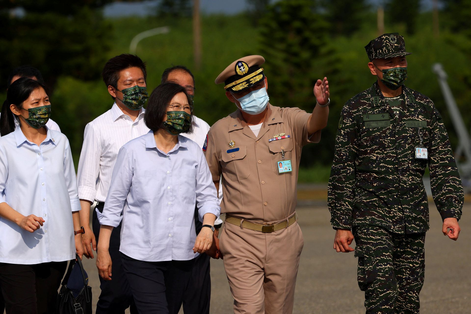 Taiwan President Tsai Ing-wen visits a navy base in Penghu Islands, Taiwan, August 30, 2022. REUTERS/Ann Wang