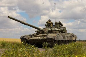 A tank of Russian troops drives in Russian-held part of Zaporizhzhia region, Ukraine, July 23, 2022. REUTERS/Alexander Ermochenko/File Photo