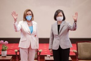US House of Representatives Speaker Nancy Pelosi attends a meeting with Taiwan President Tsai Ing-wen at the presidential office in Taipei, Taiwan August 3, 2022. Taiwan Presidential Office/Handout via REUTERS