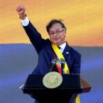 Gustavo Petro gestures during his swearing-in ceremony at Plaza Bolivar, in Bogota, Colombia August 7, 2022. REUTERS/Luisa Gonzalez/File Photo