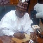 Prof. Muhammad Ali-Pate during a courtesy visit to Gov. Atiku Bagudu of Kebbi State at Government House, Birnin Kebbi on Saturday