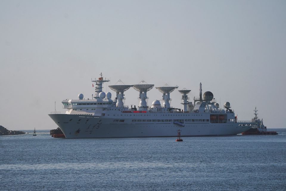 Chinese military survey ship Yuan Wang 5 arrives at Hambantota International Port in Hambantota, Sri Lanka, August 16, 2022. REUTERS/Stringer