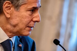 U.S. Secretary of State Antony Blinken speaks during a meeting with Philippine President Ferdinand Marcos Jr. at the Malacanang Palace in Manila, Philippines, August 6, 2022. Ezra Acayan/Pool via REUTERS