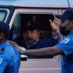 Nicaragua’s President Daniel Ortega arrives as he waves to supporters before attending an event to mark the 43rd anniversary of the Sandinista Revolution, in Managua, Nicaragua July 19, 2022. REUTERS/Maynor Valenzuela