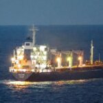 The Sierra Leone-flagged cargo ship Razoni, carrying Ukrainian grain, is seen in the Black Sea off Kilyos, near Istanbul, Turkey August 2, 2022. REUTERS/Yoruk Isik