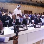 Officials attend a signing agreement for a national dialogue with Chad’s transitional military authorities and rebels at Sheraton Hotel in Doha, Qatar August 8, 2022. REUTERS/Ibraheem Al Omari/File Photo