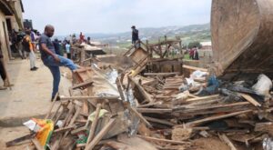 FCTA officials pull-down illegal commercial structures in Abuja