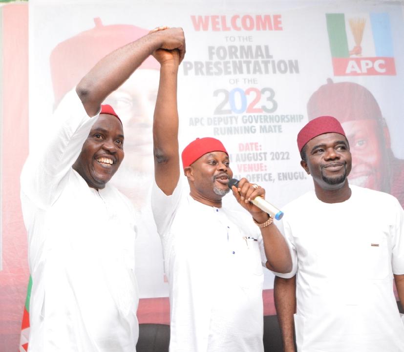 Unveiling of deputy governorship candidate of APC Enugu State at the party office in Enugu