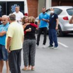 Relatives of victims wait in front of a city hospital after a mass shooting, in Cetinje, Montenegro August 12, 2022. REUTERS/Stevo Vasiljevic