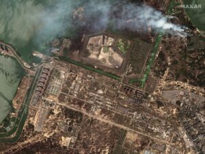 A satellite imagery shows an overview of Zaporizhzhia nuclear power plant, Ukraine, August 29, 2022. Maxar Technologies/Handout via REUTERS