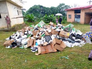 Some of the destroyed INEC materials