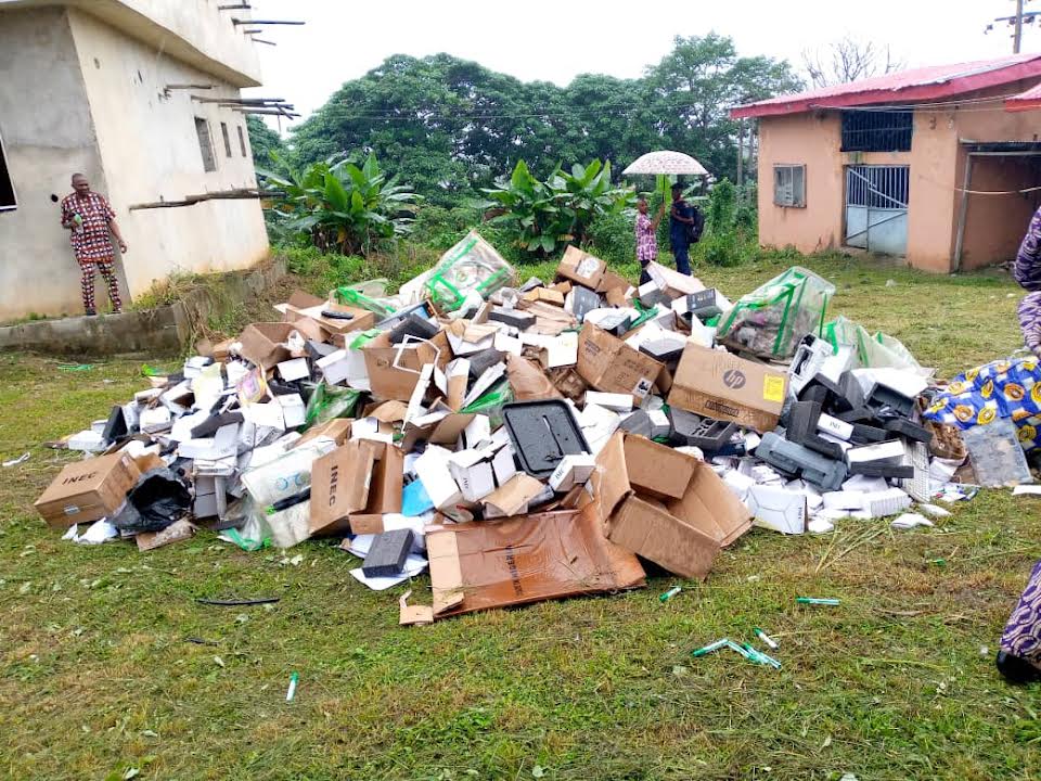 Some of the destroyed INEC materials