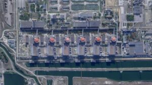 This satellite image from Planet Labs PBC shows the Zaporizhzhia nuclear power plant occupied by Russian forces, in Ukraine on Sunday, Aug. 28, 2022. The head of the International Atomic Energy Agency said Monday, Aug. 29, 2022, that the U.N. nuclear watchdog’s long-awaited expert mission to the Zaporizhzhia power plant in Ukraine “is now on its way.” (Planet Labs PBC via AP)