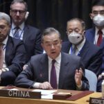 China’s Foreign Minister Wang Yi speaks during a high level Security Council meeting on the situation in Ukraine, Thursday, Sept. 22, 2022, at United Nations headquarters. (AP Photo/Mary Altaffer)