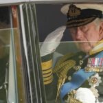 FILE – King Charles III salutes as he leaves Westminster Abbey following the state funeral service of Queen Elizabeth II in Westminster Abbey in central London Monday Sept. 19, 2022. King Charles III faces the task of preserving a 1,000-year-old monarchy that his mother nurtured for seven decades but that faces an uncertain future. The challenge is immense. (AP Photo/Martin Meissner, Pool, File)