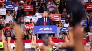 Donald Trump came out swinging, calling the FBI’s search a “travesty”