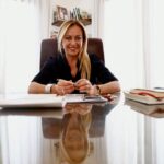 Giorgia Meloni, leader of far-right Fratelli d’Italia party, poses for a picture before an interview with Reuters, in Rome, Italy, August 24, 2022. REUTERS/Yara Nardi