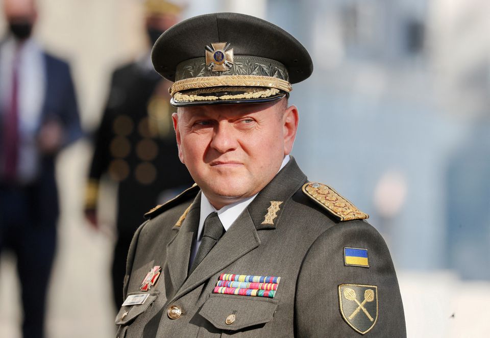Commander-in-Chief of the Armed Forces of Ukraine Valeriy Zaluzhnyi waits before a meeting with U.S. Defense Secretary Lloyd Austin and other officials in Kyiv, Ukraine October 19, 2021. REUTERS/Gleb Garanich/File Photo