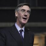 Newly installed Business Secretary Jacob Rees-Mogg leaves Downing Street, London, after meeting new Prime Minister Liz Truss, Tuesday, Sept. 6, 2022. (Kirsty O’Connor/PA via AP)