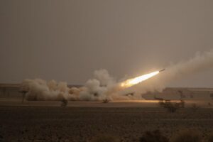 FILE – A launch truck fires the High Mobility Artillery Rocket System (HIMARS) at its intended target during the African Lion military exercise in Grier Labouihi complex, southern Morocco, on June 9, 2021. U.S. leaders from President Joe Biden on down are being careful not to declare a premature victory, after a Ukrainian offensive forced Russian troops into a messy retreat in the north. Lawmakers particularly pointed to the precision weapons and rocket systems that the U.S. and Western nations have provided to Ukraine as key to the dramatic shift in momentum, including the precision-guided HIMARS. (AP Photo/Mosa’ab Elshamy, File)
