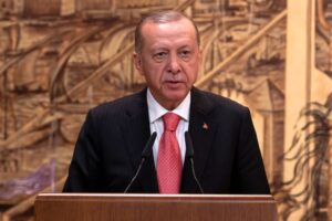 Turkish President Recep Tayyip Erdogan speaks during a signing ceremony in Istanbul, Turkey July 22, 2022. REUTERS/Umit Bektas/File Photo