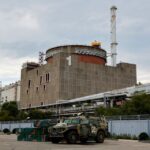 A Russian all-terrain armoured vehicle is parked outside the Zaporizhzhia Nuclear Power Plant during the visit of the International Atomic Energy Agency (IAEA) expert mission in the course of Ukraine-Russia conflict outside Enerhodar in the Zaporizhzhia region, Ukraine, September 1, 2022. REUTERS/Alexander Ermochenko/File Photo