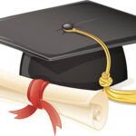 Graduation cap and diploma